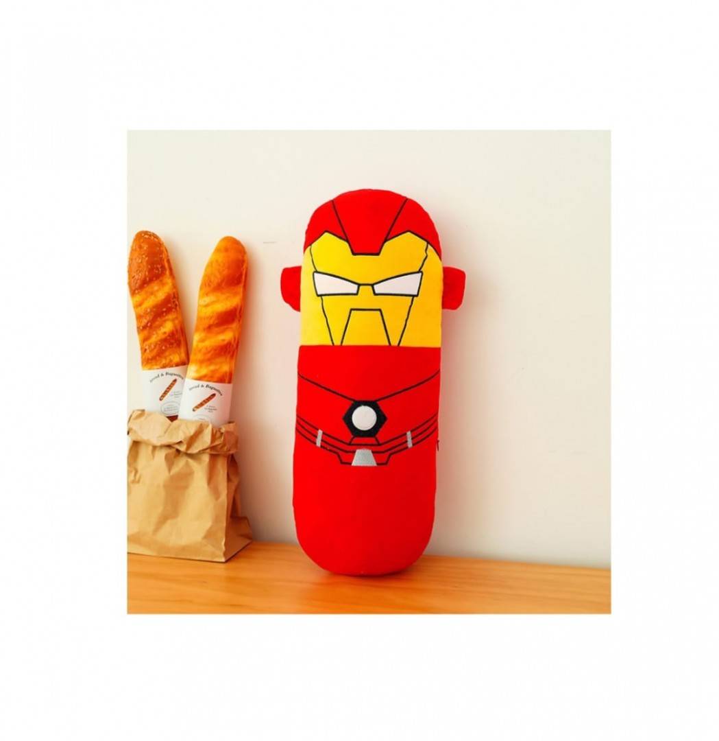 Jucarie de plus, Iron man, tip perna, rosu, 50 cm