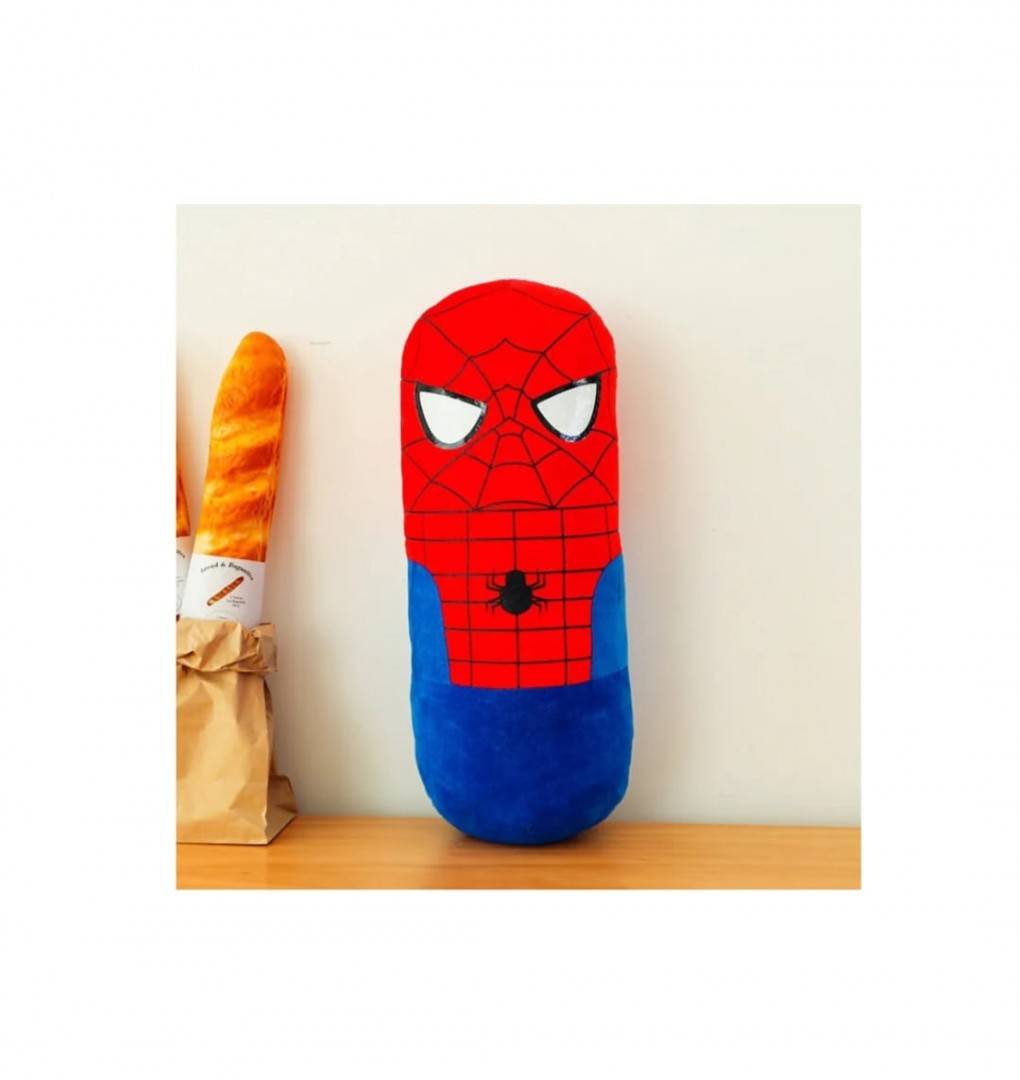 Jucarie de plus, Spider Man, tip perna, rosu/albastru, 50 cm