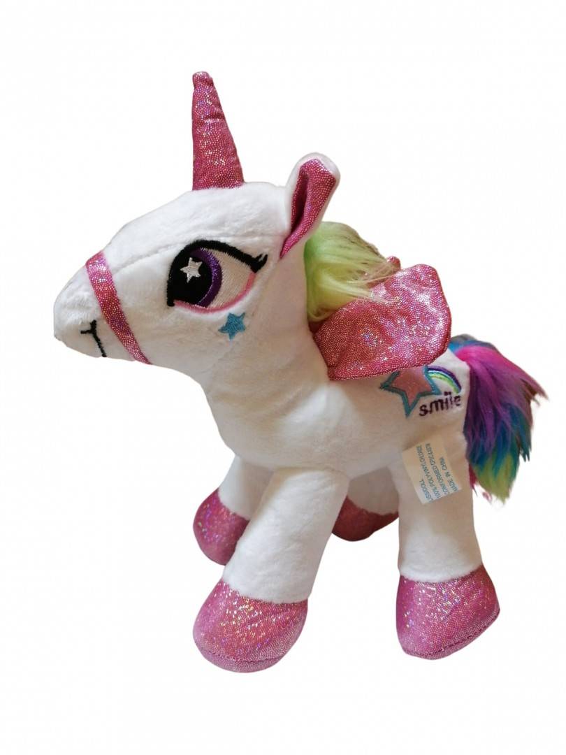 Jucarie de plus, Unicorn, alb, 40 cm