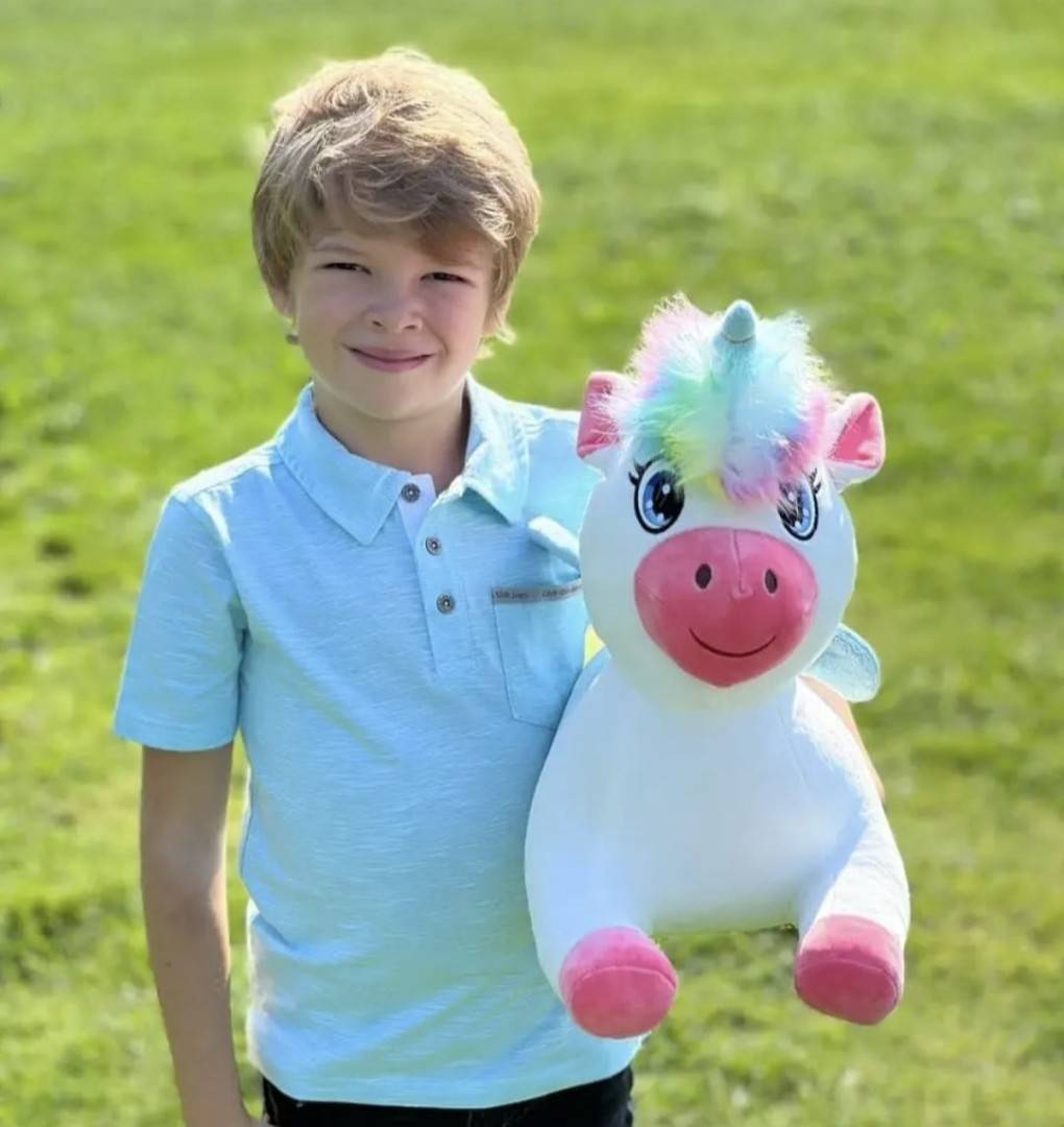 Jucarie de plus, Unicorn, multicolor, 46 cm