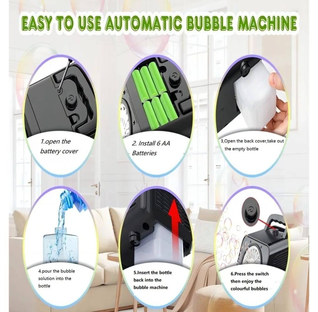 Jucarie Interactiva de Facut Baloane de Sapun, Automata, Portabila, 20 de Gauri, Lumini Led, Sistem Antiscurgere, negru, 20 cm