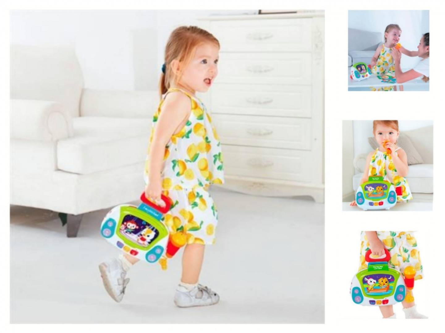  Jucarie interactiva, Primul Meu Karaoke, microfon, 9 melodii, Hola, sunete si lumini, multicolor, 25 cm, 24 luni+