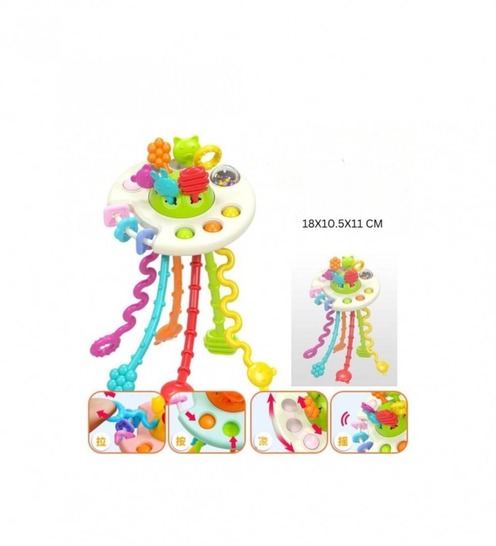 Jucarie interactiva, senzoriala, imbunatateste simtul tactil, vederea si auzul, dezvolta atentia, concentrarea, 18 cm