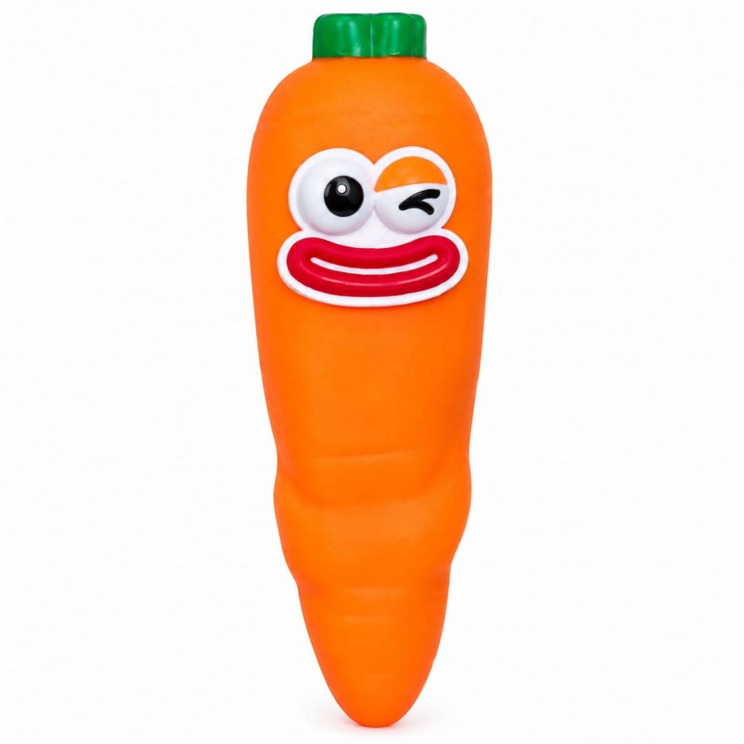 Jucarie senzoriala, Crunchy Squishy, Morcov squishy, antistres, 1 buc, portocaliu, 8 cm