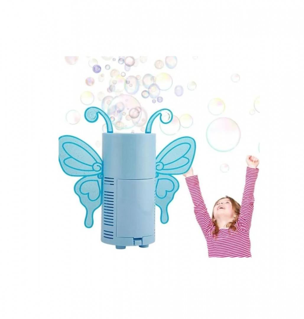 Masina electrica cu bule, Angel, LED, bleu, 21 cm
