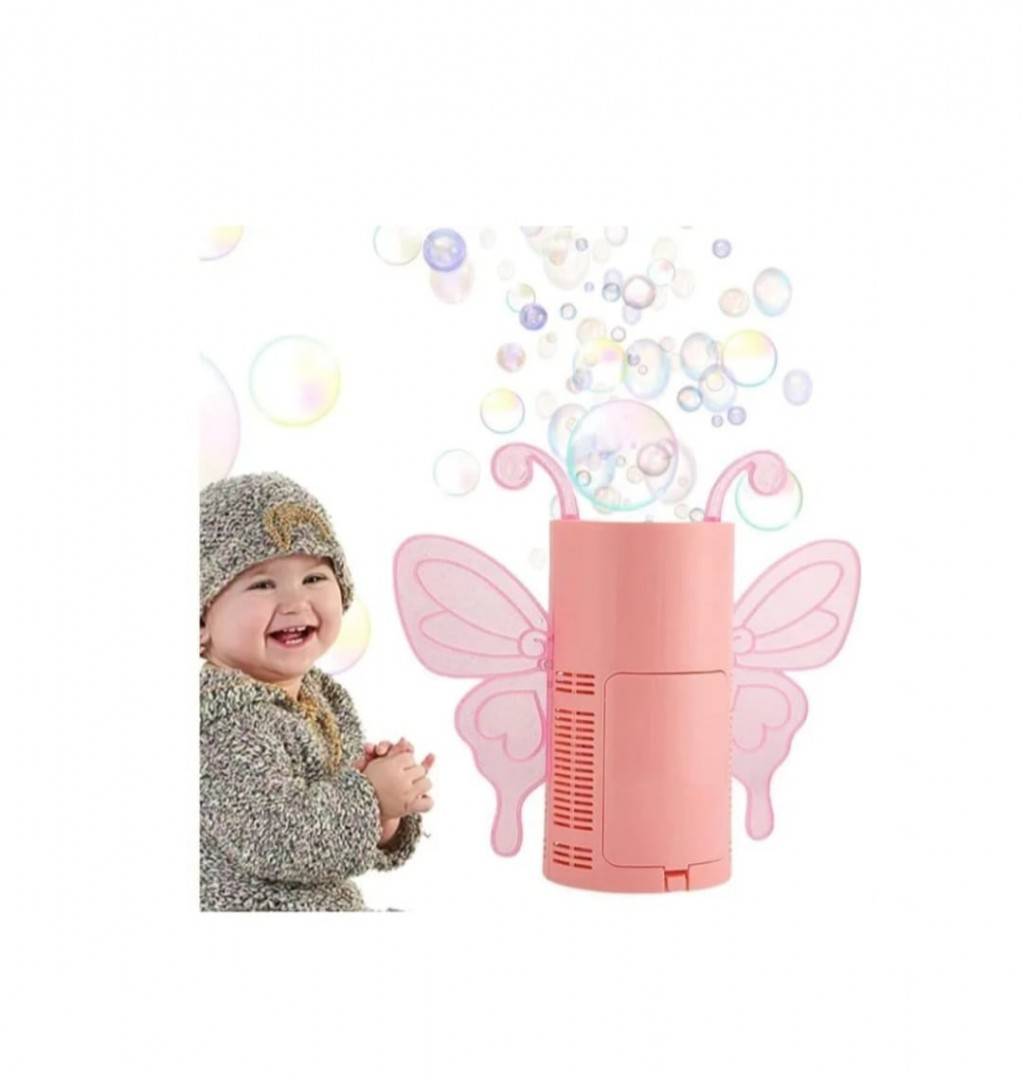 Masina electrica cu bule, Angel, LED, roz, 18 cm