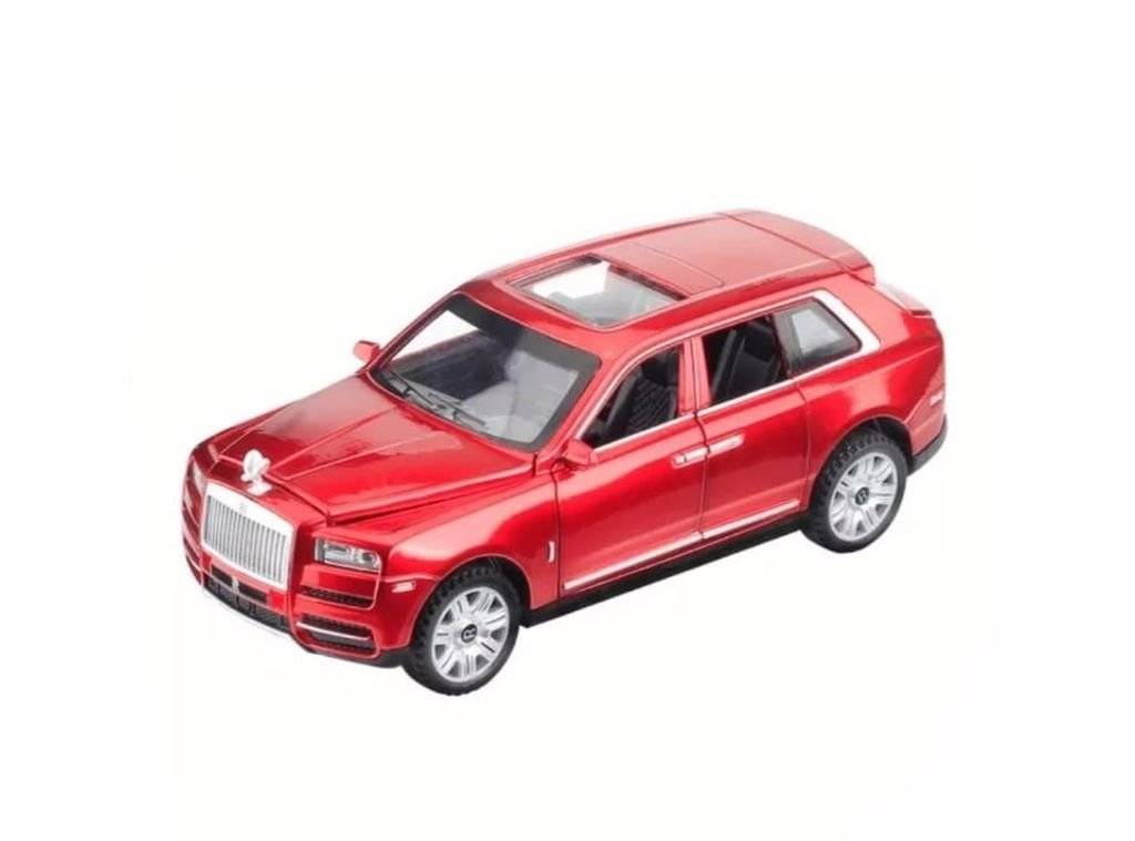 Masina metalica Rolls Royce metalica, sunete si lumini, rosu
