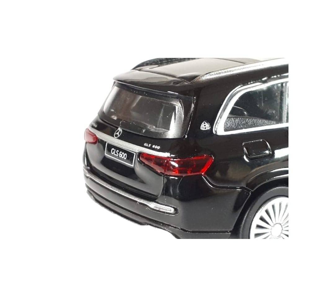 Masinuta metal mecanica, tip Maybach GLS 600, 3 sunete, usi mobile, capota mobila, portbagaj mobil, negru, 15 cm