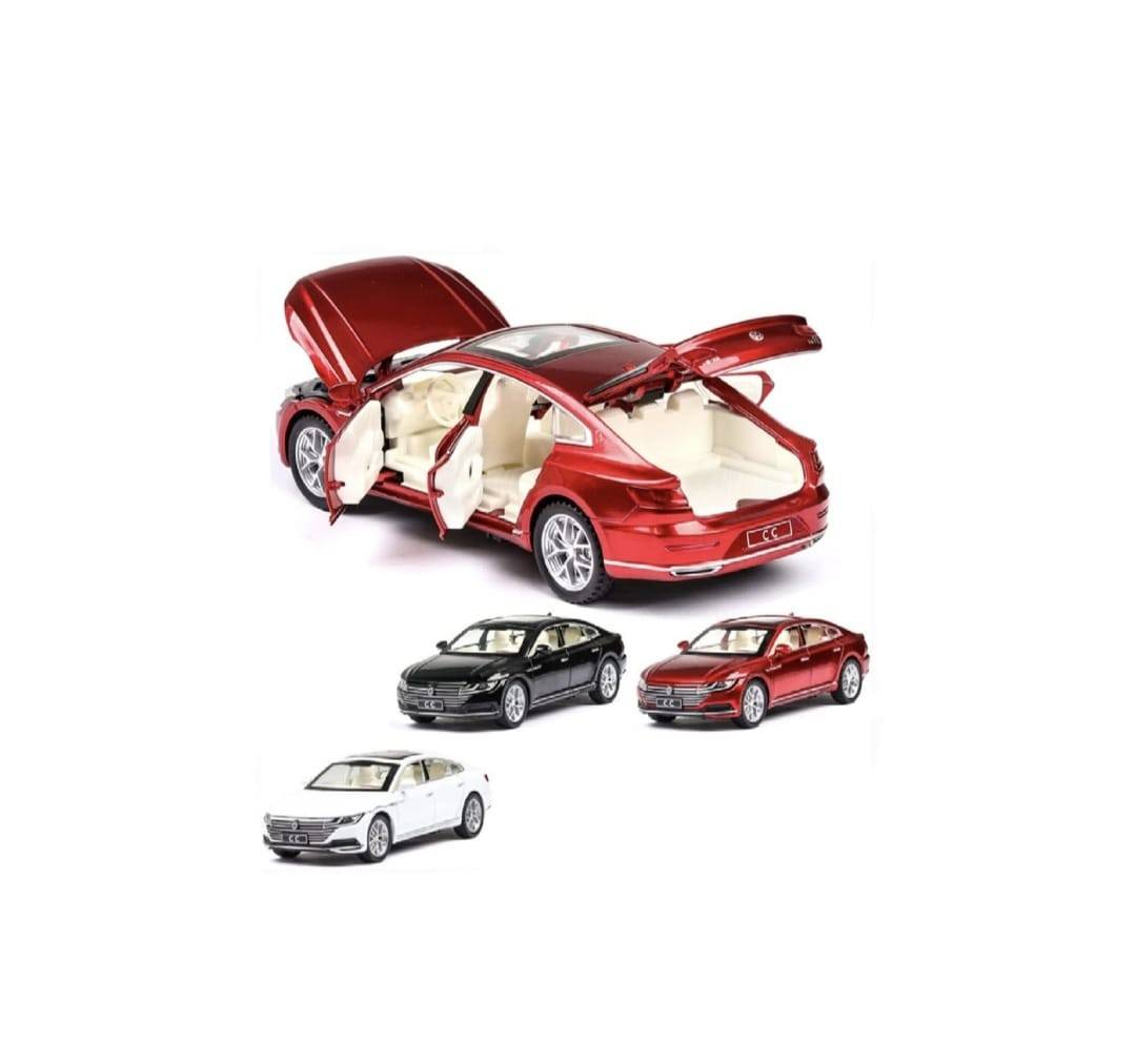Masinuta metalica MASHASHOP Volkswagen Passat CC, sunete, usi mobile, alb, 16x6x6cm
