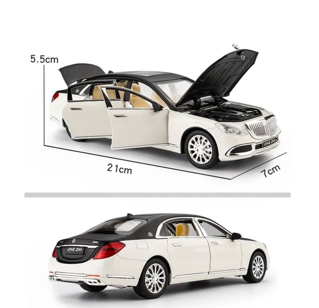 Masinuta metalica mecanica, tip Maybach GL600, alb ,21 cm