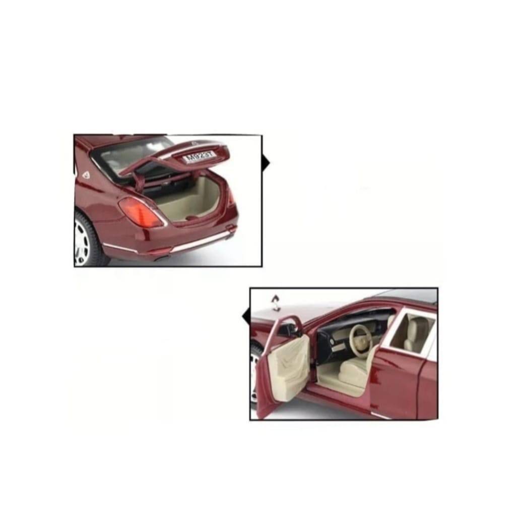 Masinuta metalica Mercedes Maybach S600, 1:24, usi mobil, portbagaj mobil, capota mobila, maro, 22 cm