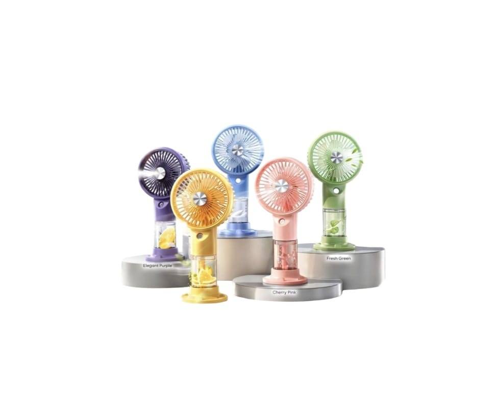 Mini ventilator cu pulverizare si suport de telefon, usb, pentru copii sau adulti, multicolor,15 cm