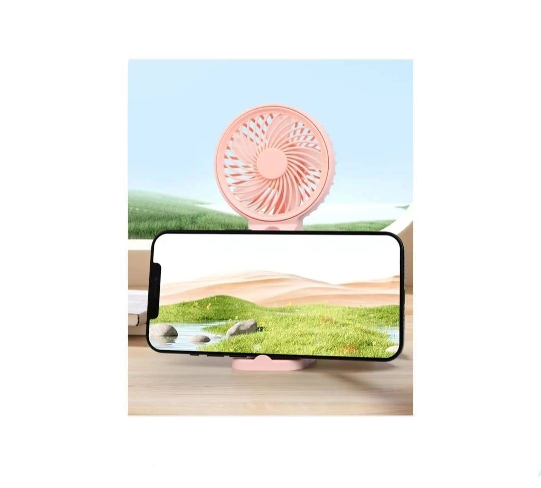 Mini ventilator cu pulverizare si suport de telefon, usb, pentru copii sau adulti, multicolor,15 cm