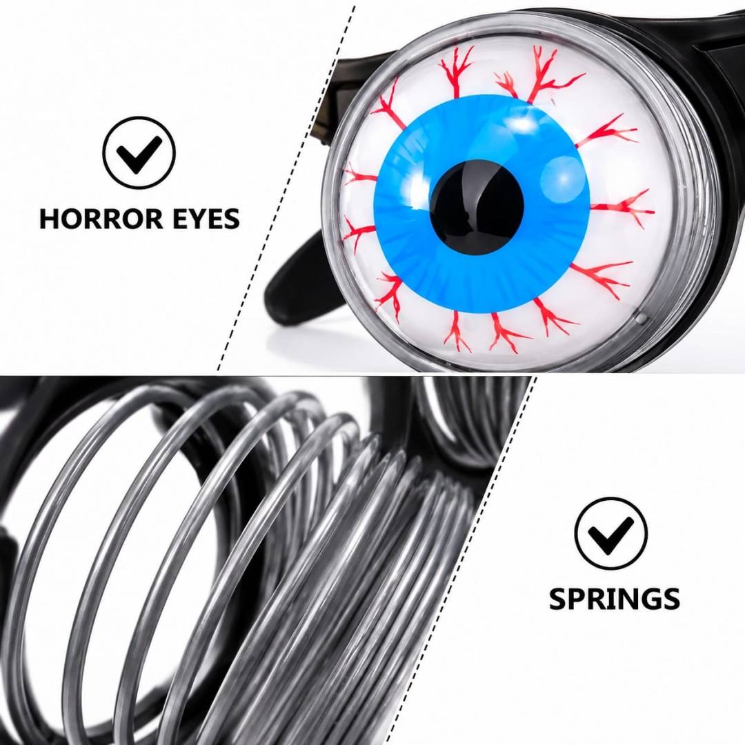 Ochelari amuzanti cu ochi pe arcuri, accesoriu petreceri sau halloween, 8 ani+