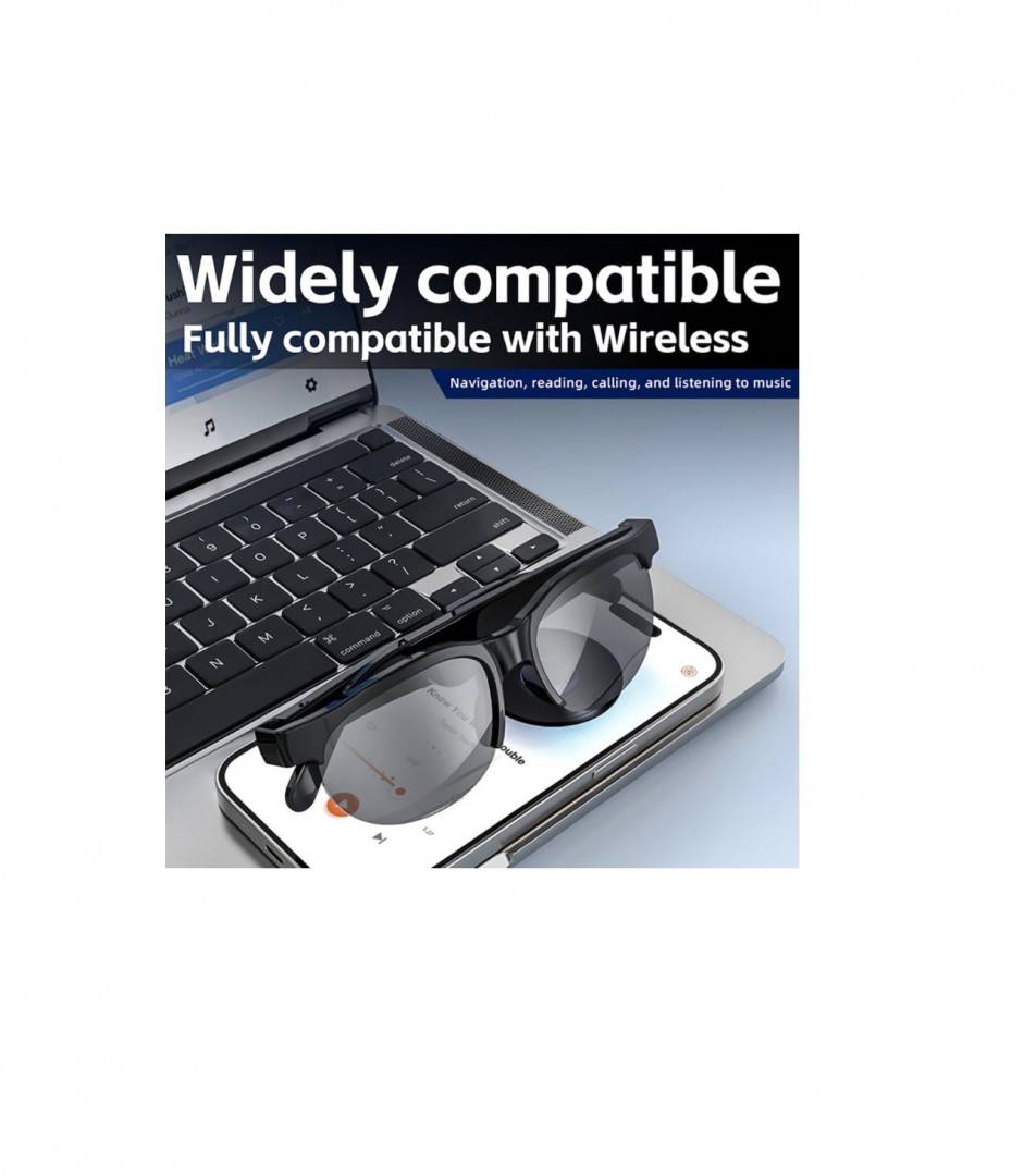Ochelari de traducere inteligenti AI, Bluetooth 5.3, accepta 144 de limbi, calitate sunet HIFI, impermeabil, interpretare simultana, apeluri HD, asistent vocal,design sportiv, negru