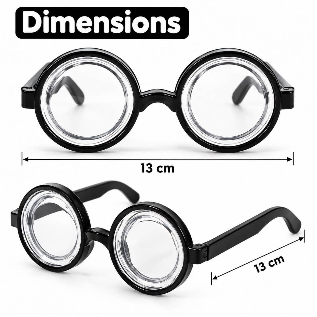 Ochelari pentru costum Halloween, model tocilari, plastic,13 x 5 cm, negru, 3 ani+