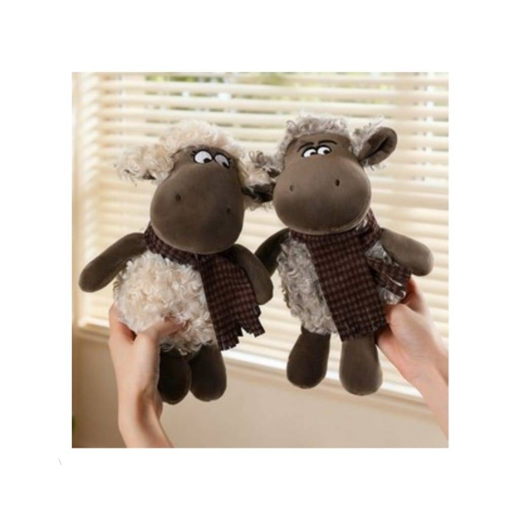 Oiță de pluș, jucărie moale și adorabilă, gri/multicolor, 25 cm