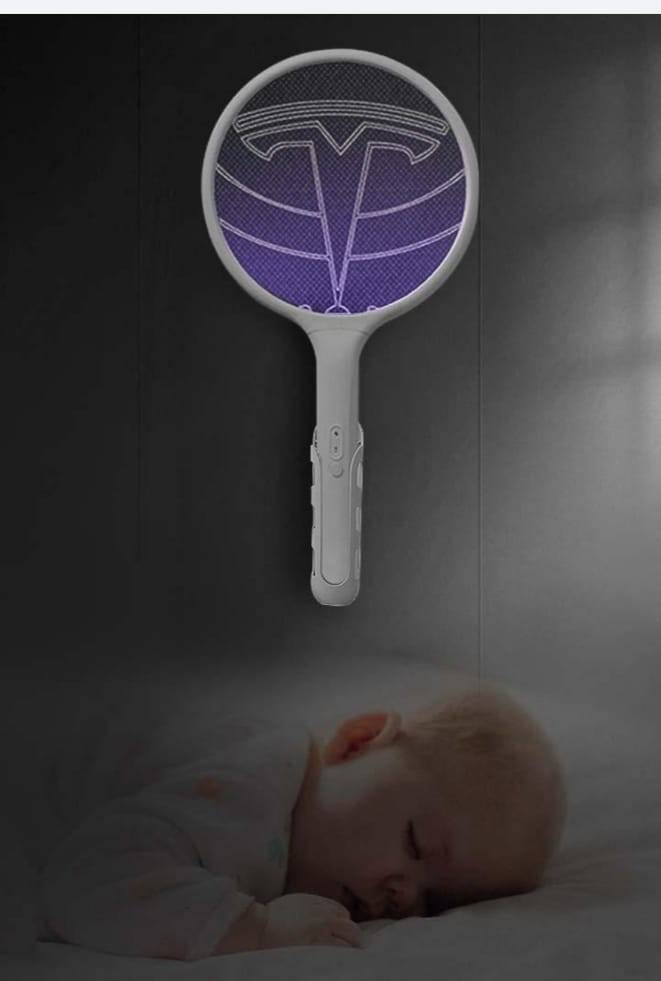 Paleta electrica anti tantari si insecte 2IN1cu lumina inclusa, stativ birou, USB, utilizare manuala sau automata acumulator 2000mAh 3000V