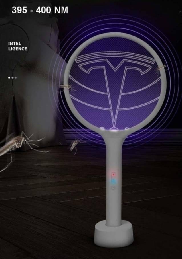 Paleta electrica anti tantari si insecte 2IN1cu lumina inclusa, stativ birou, USB, utilizare manuala sau automata acumulator 2000mAh 3000V