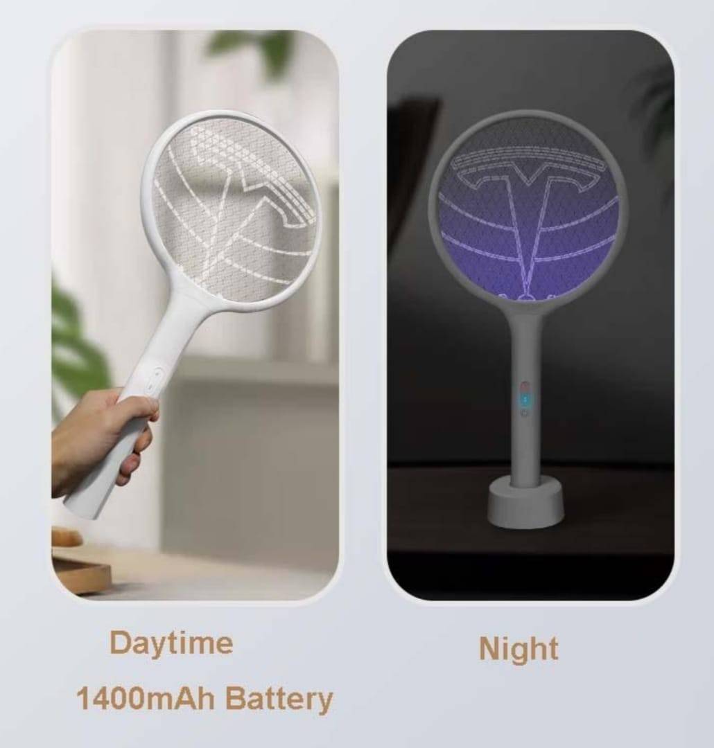 Paleta electrica anti tantari si insecte 2IN1cu lumina inclusa, stativ birou, USB, utilizare manuala sau automata acumulator 2000mAh 3000V