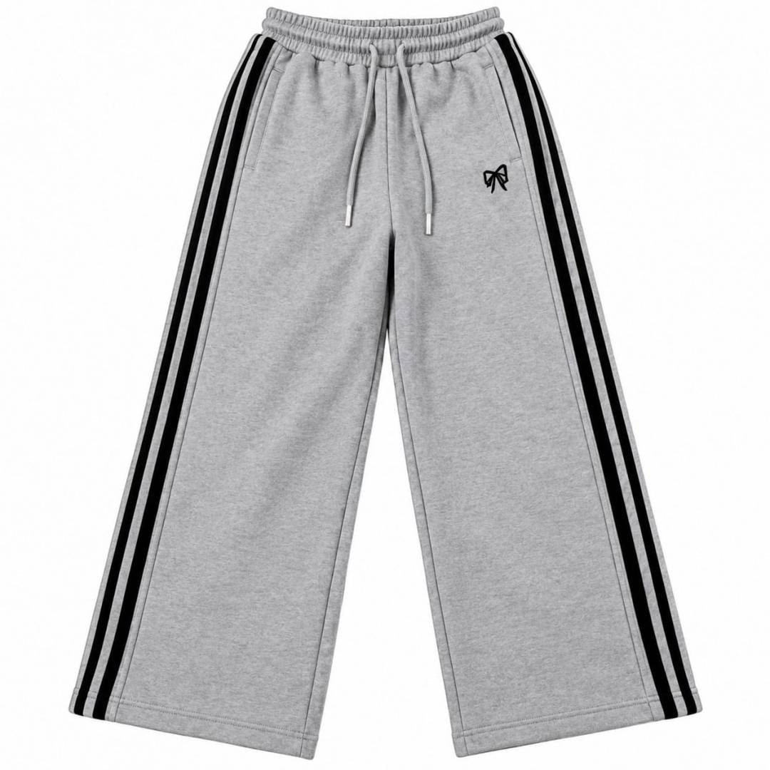 Pantaloni fete groși de iarnă, model larg, pentru școală și ținute casual, 1buc, gri, 6 ani - 11 ani