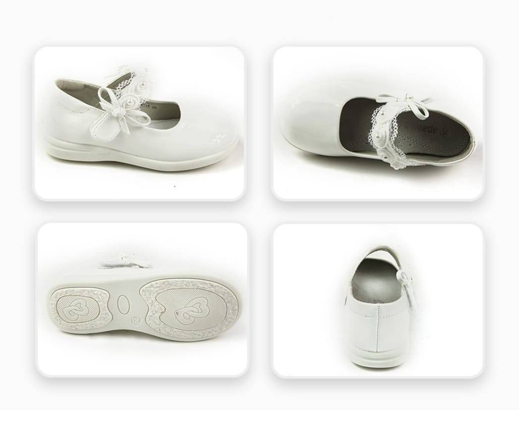  Pantofi de lac pentru fetite, Apawwa MC15, alb, 26 EU - 31 EU