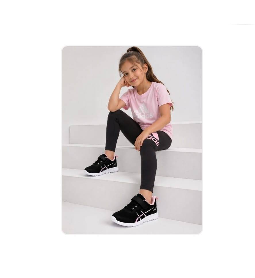 Pantofi sport copii, Apawwa ABC2262R, talpa foarte flexibila, roz/ negru, marimea 26 - marimea 37