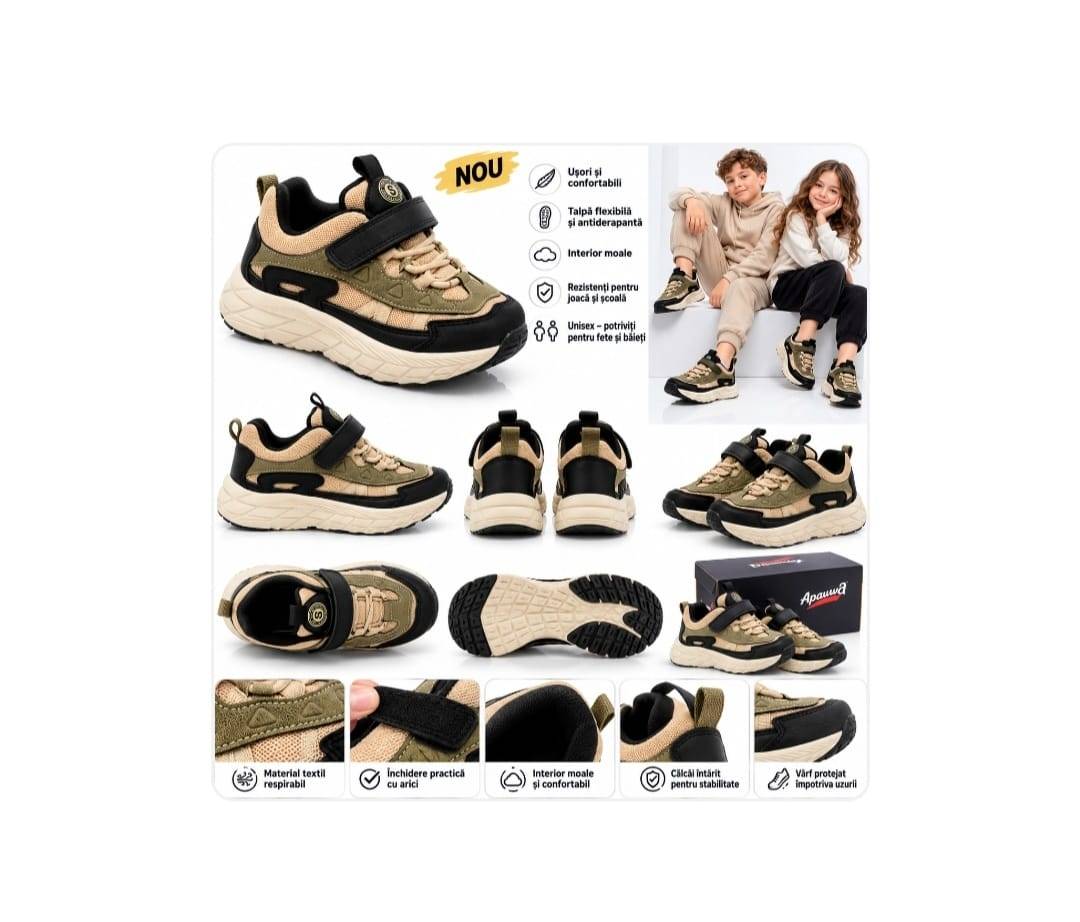 Pantofi sport copii, Apawwa ABQ5233R, multicolor, marimea 32 - marimea 37