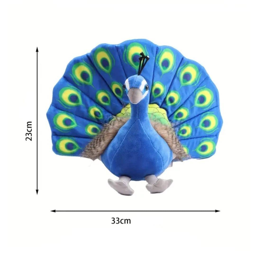Paun de plus, realist, multicolor, 33 cm