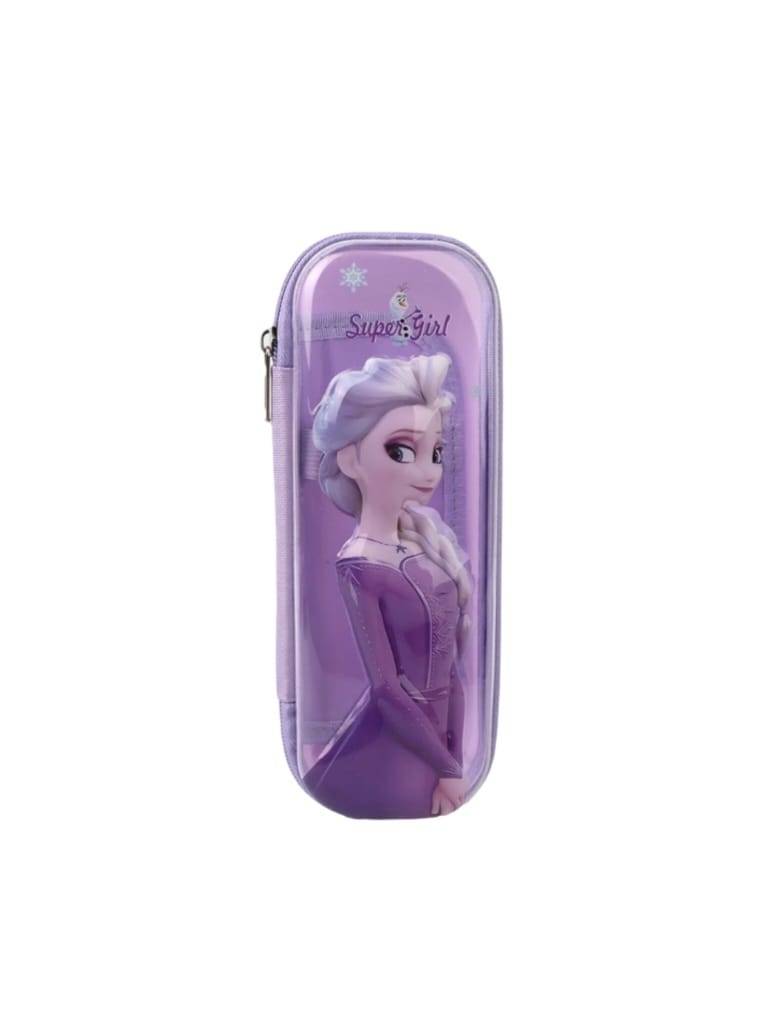 Penar scolar fete, model  Elsa, Rapunzel, 3D, multicolor, 21 cm x 8 cm