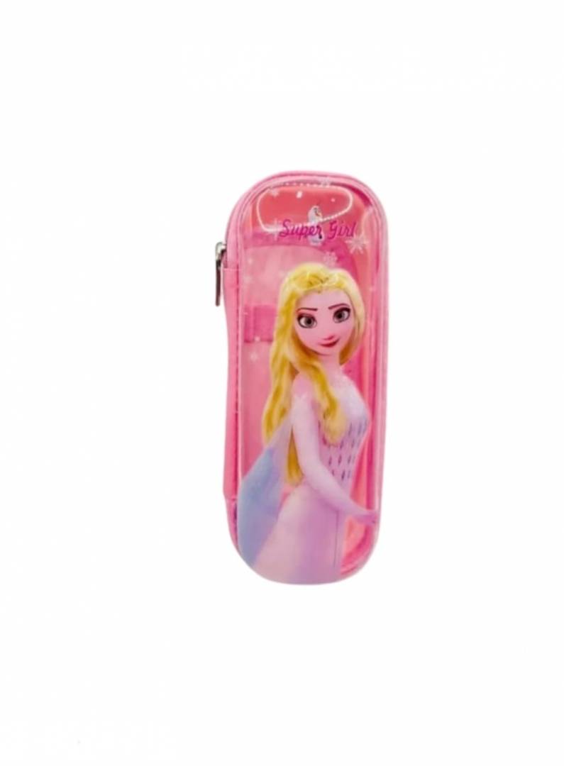 Penar scolar fete, model  Elsa, Rapunzel, 3D, multicolor, 21 cm x 8 cm