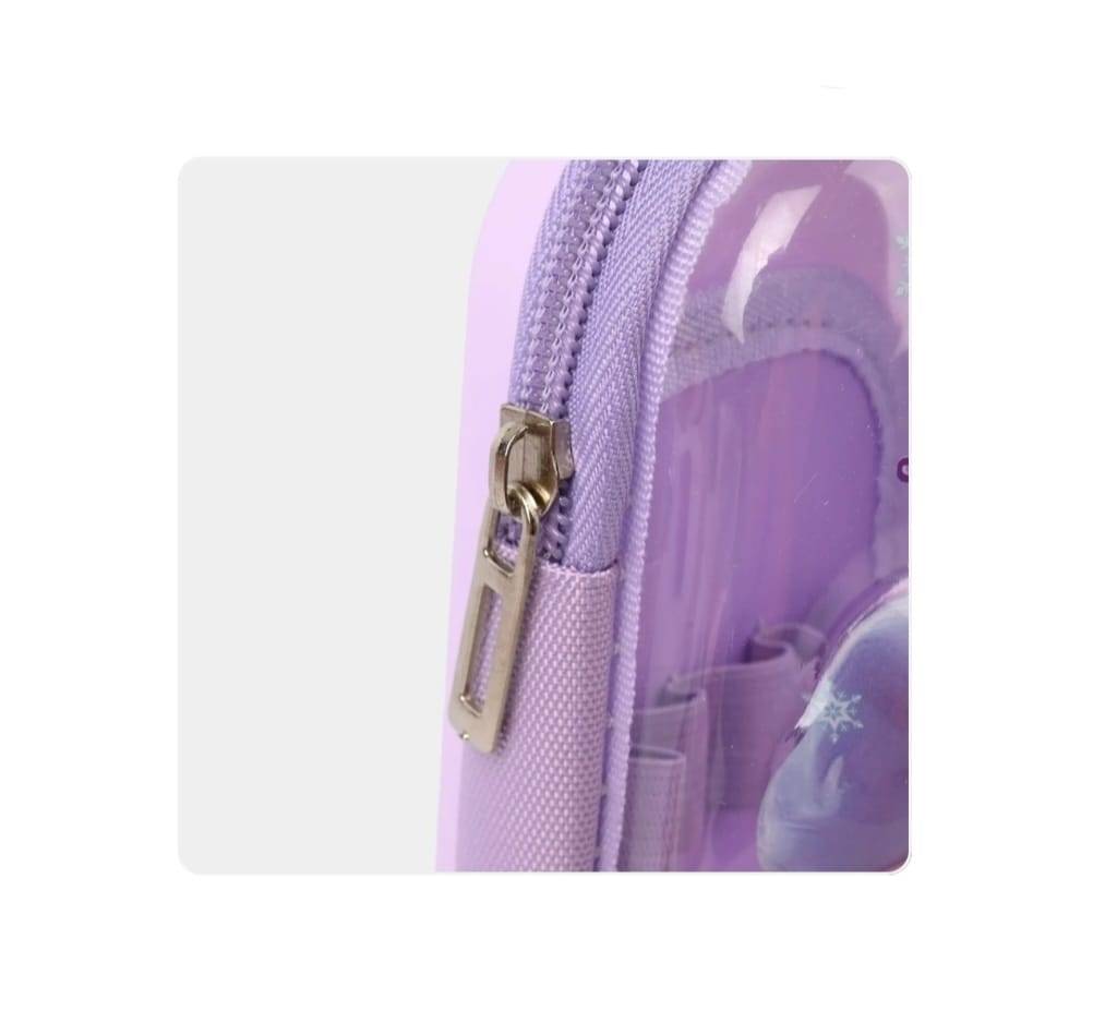 Penar scolar fete, model  Elsa, Rapunzel, 3D, multicolor, 21 cm x 8 cm