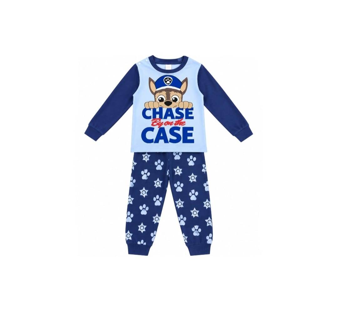 Pijama bebe din bumbac, 2 piese, bluză cu mânecă lungă și pantaloni, albastru, 6 luni - 12 luni