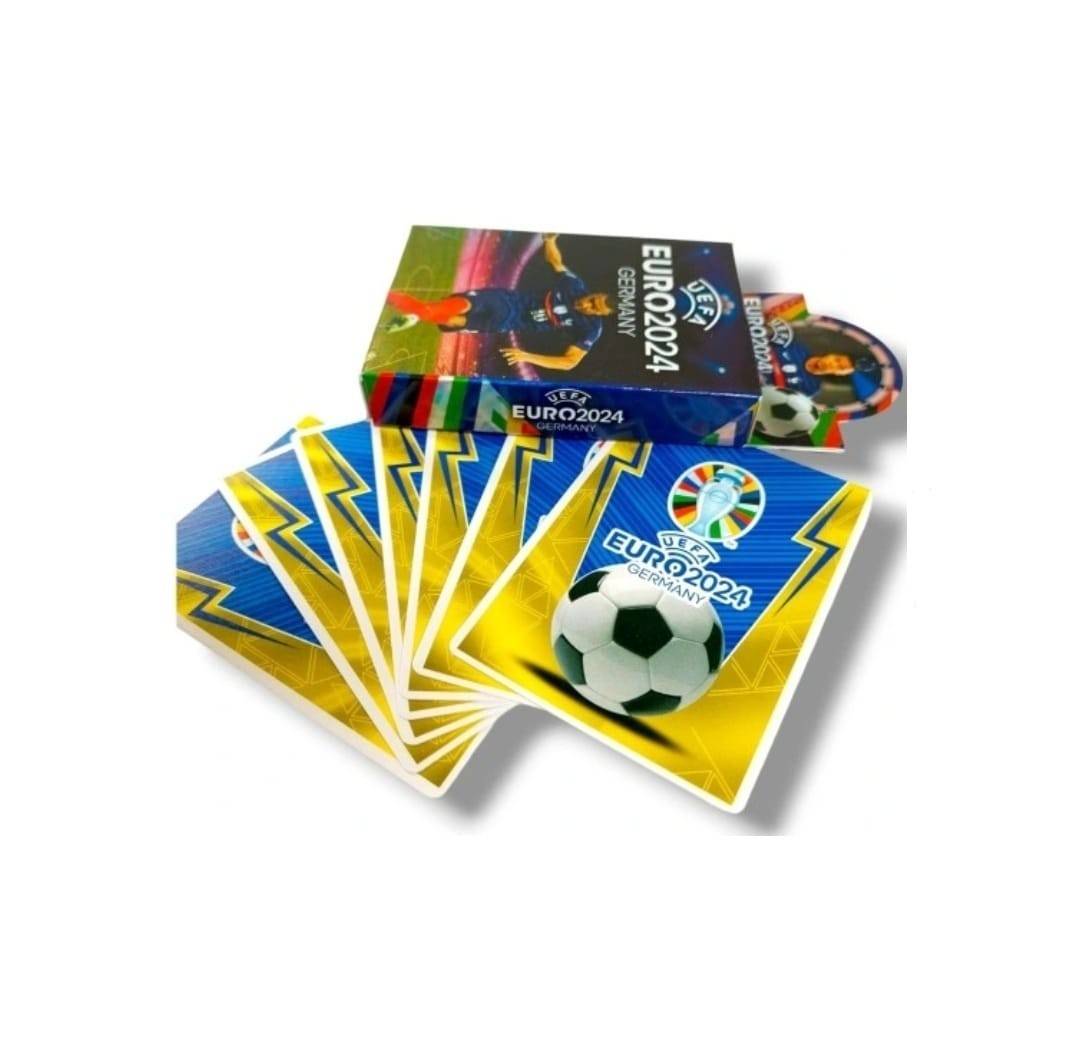 Set 1 Pachet de cartonase, Album de fotbal, UEFA EURO 2024, 3D, pentru 216 cartonase, rosu, 30 cm x 23 cm