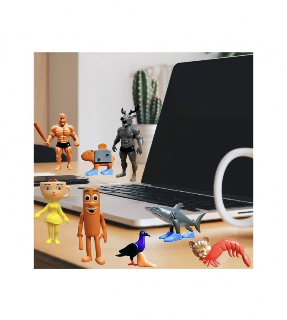Set 12 Figurine, Italian Brain Rot, Tralalero Tralala, MASHASHOP, maro/multicolor, 10 cm