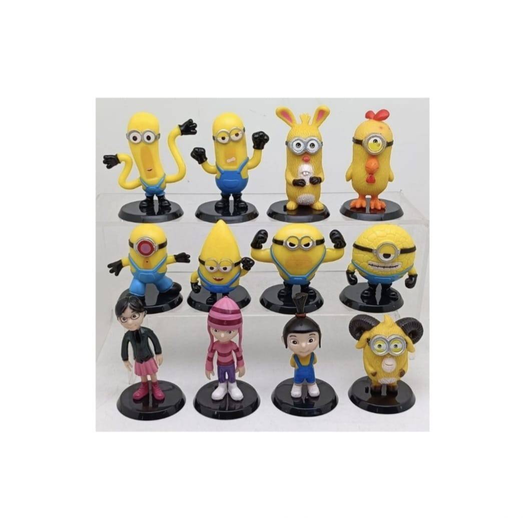 Set 12 Figurine, Minioni, Despicable Me 4, MASHASHOP, multicolor, 7 cm - 8 cm