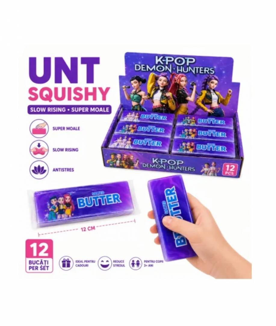Set 2 Jucarii antistres, Butter Squishy, K Pop Demon, design realist, textura moale, multicolor