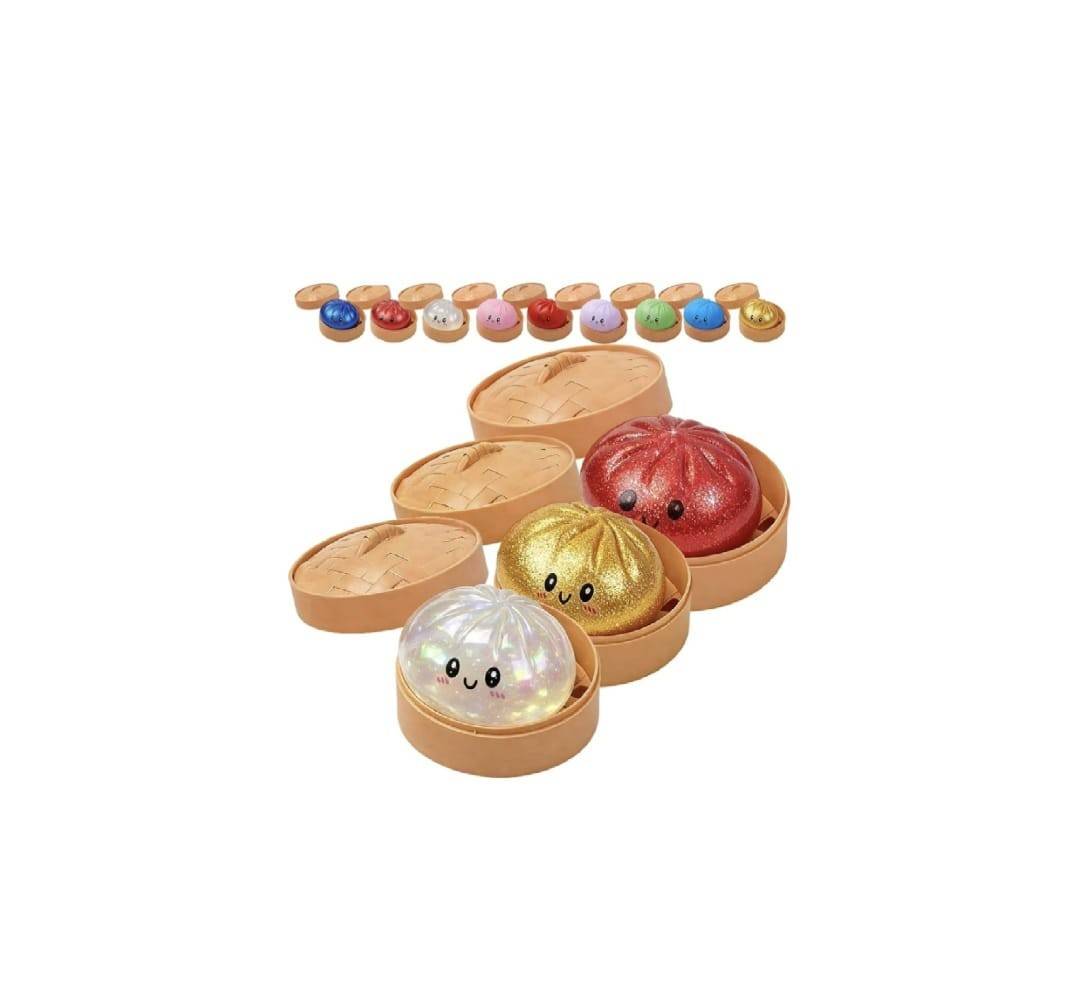  Jucarie interactiva copii, Squeeze Fun Buns, textura realista, material elastic, model mare, multicolor