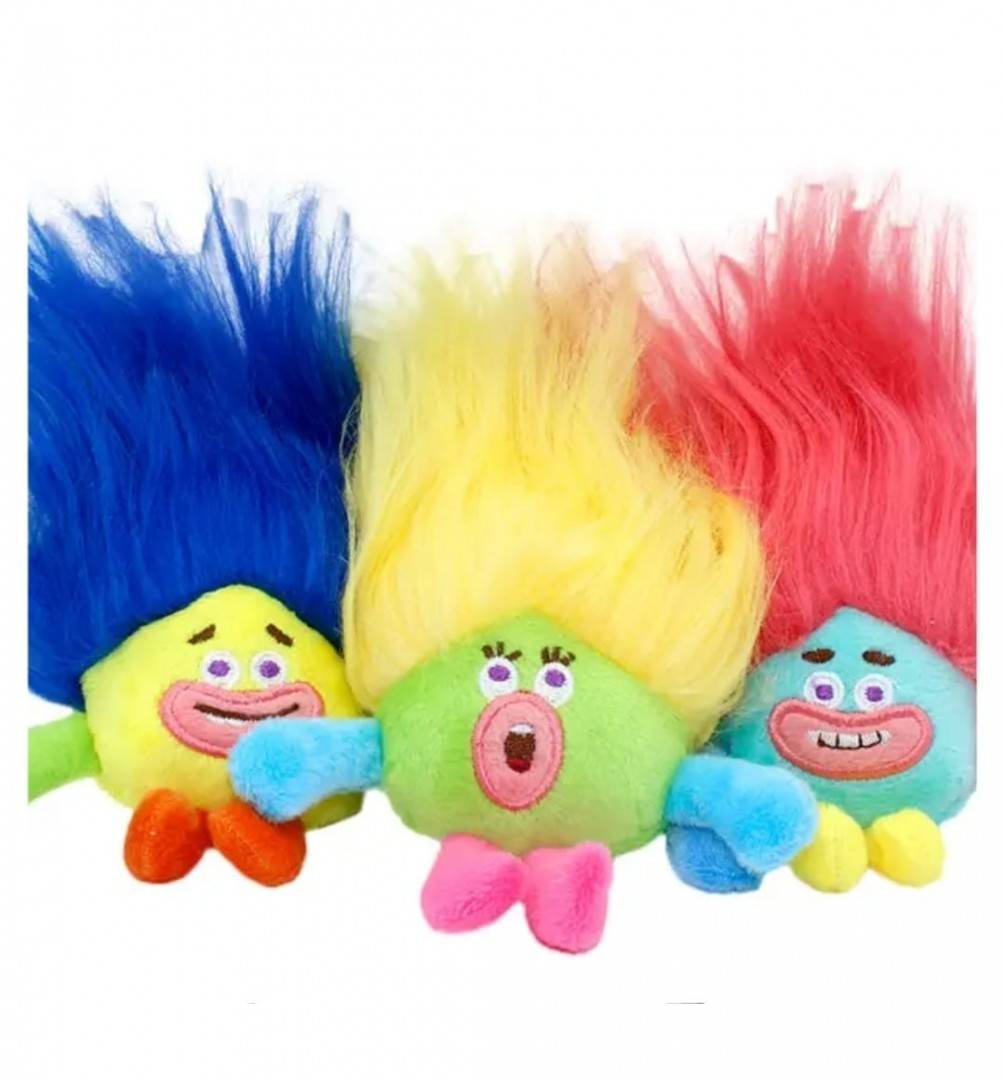  Set 3 Jucarii de plus, Funny Ugly Key Chain, tip breloc, multicolor, 15 cm