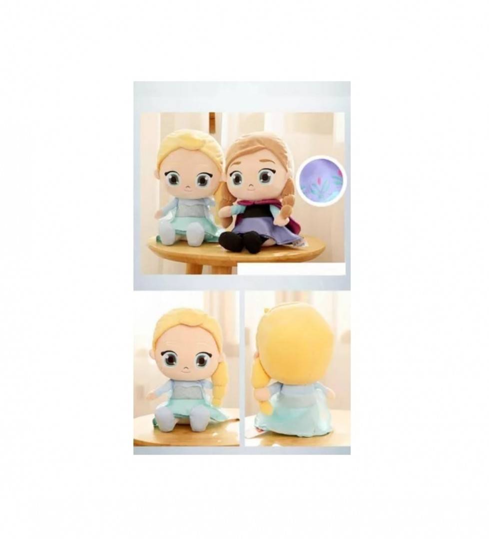 Set 3 Mascote de plus, Printese Elsa si Anna, Olaf, multicolor, 30 cm