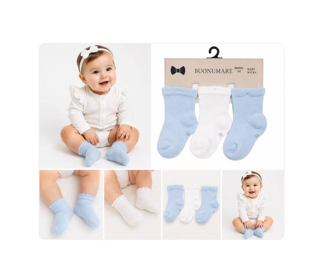Set 3 Sosete pentru bebe, model Baieti, multicolor, 0 - 18 luni