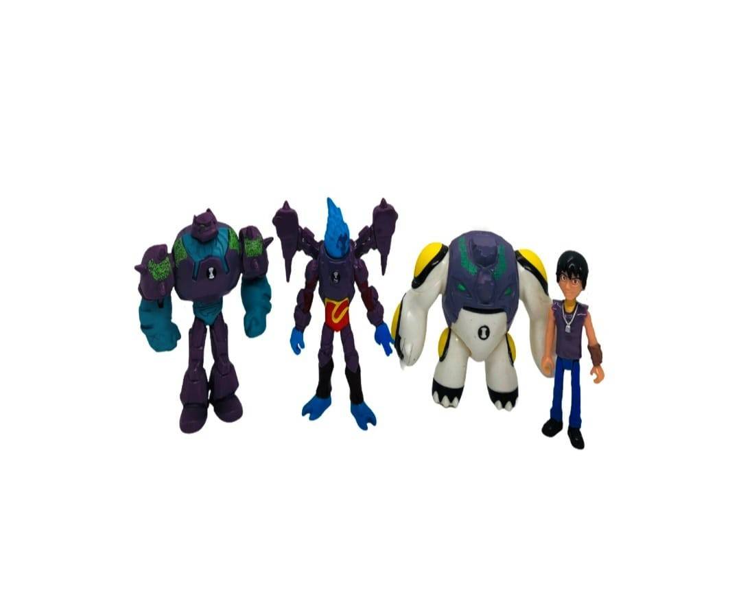 Set 4 Figurine, Ben 10, MASHASHOP, albastru/alb, 11 cm