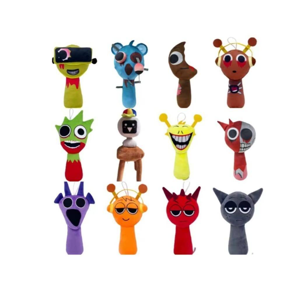 Set 4 Figurine Sprunki, cartonase supriza, MASHASHOP, multicolor, 7 cm