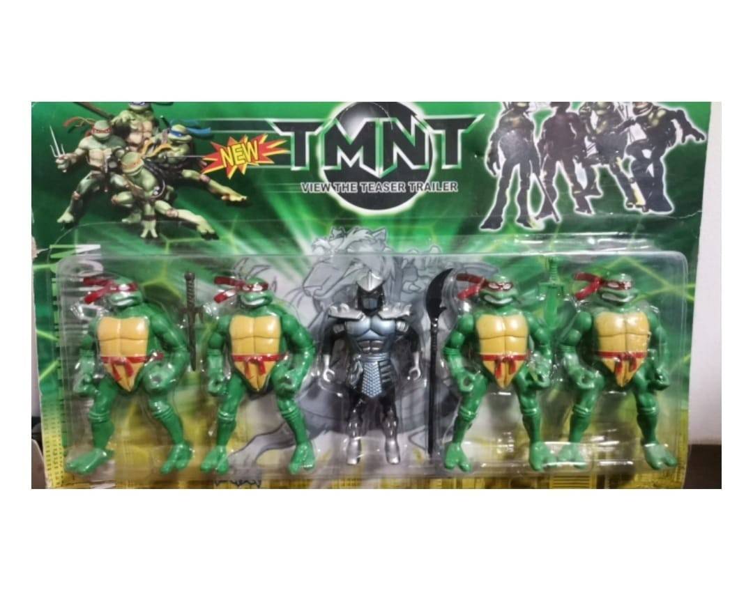 Set 5 figurine Testoase, tip Ninja, multicolor, 12 cm