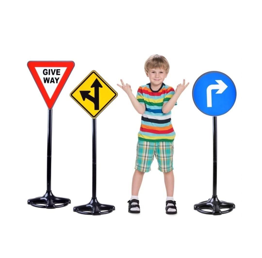 Set 5 semne de circulatie pentru copii, XXL, multicolor, 82 cm