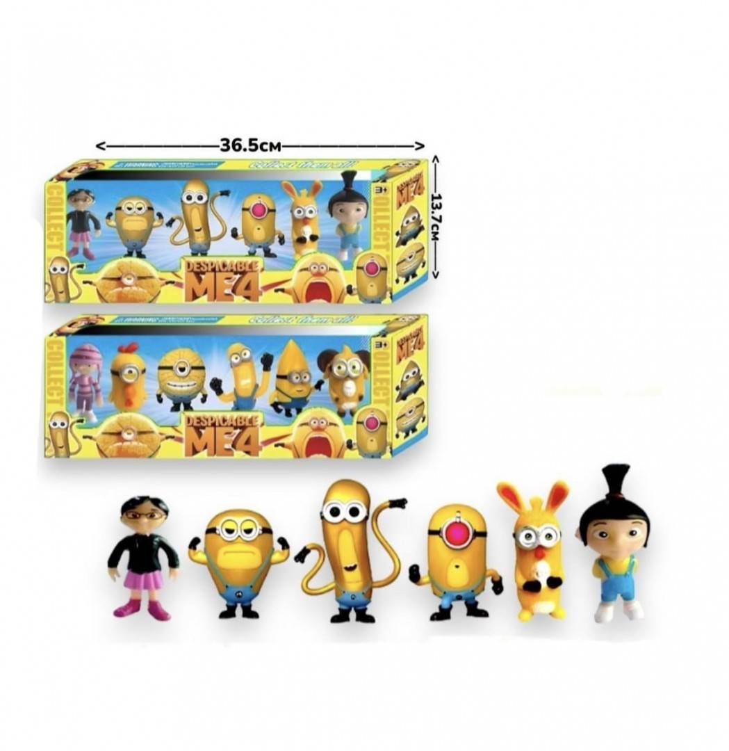Set 6 Figurine, Minioni, Despicable Me 4, MASHASHOP, multicolor, 7 cm - 8 cm