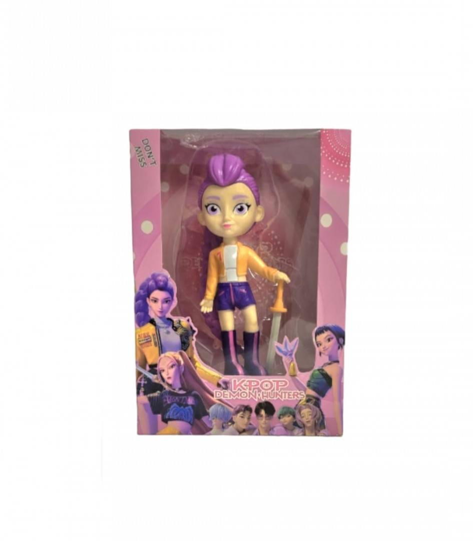 Set 6 figurine K Pop Demon Hunter Girl, MASHASHOP, cu accesorii, mov/multicolor, 18 cm