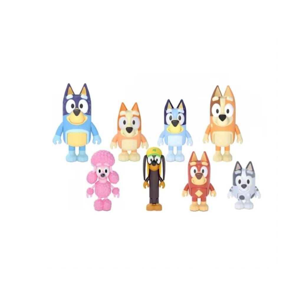 Set 8 Figurine, Bluey si prietenii sai, multicolor, 8 cm - 10 cm