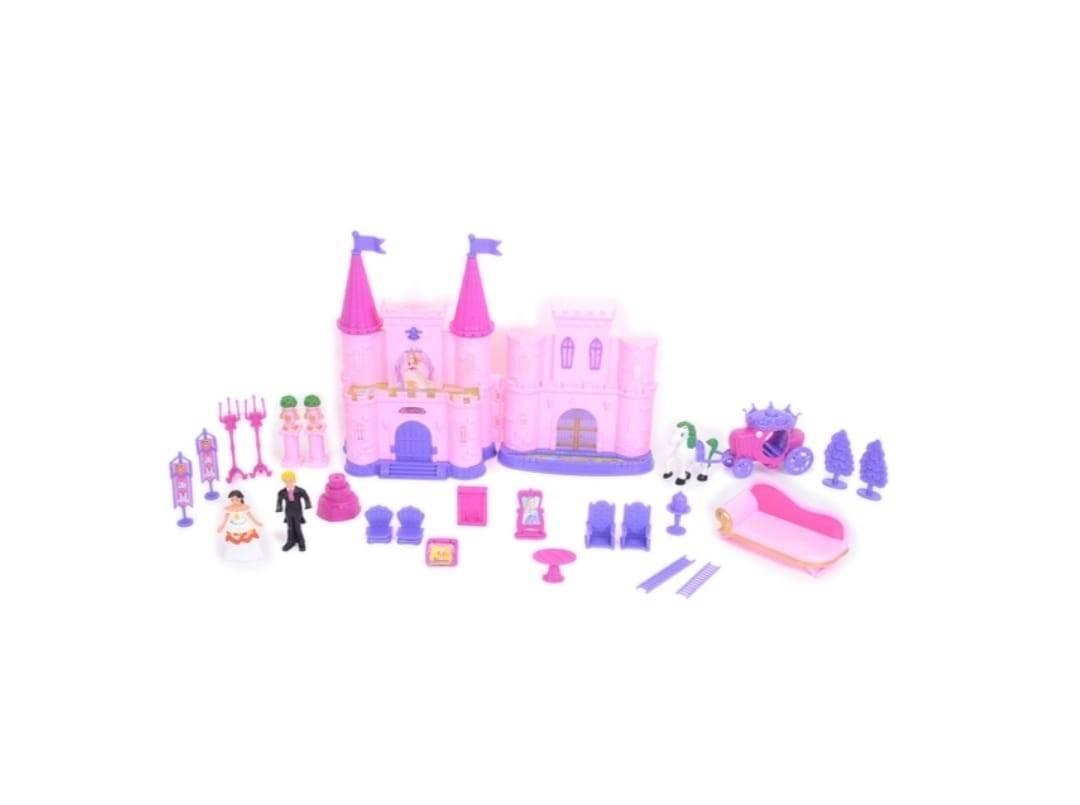 Set Castel de jucarie cu mobilier, My Sweet Home, 3 figurine, 21 accesorii, multicolor, 30 cm