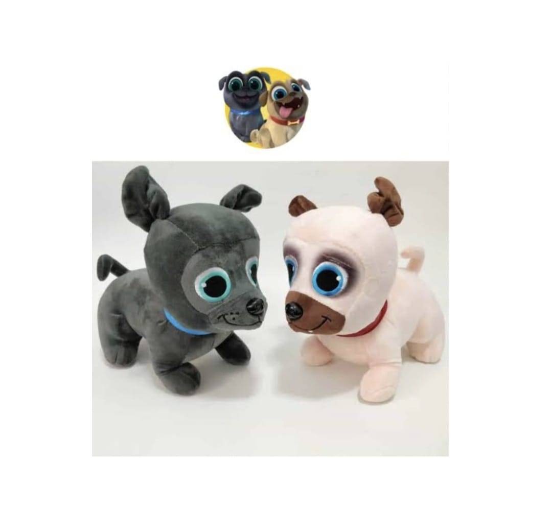 Set Catelusii Bingo si Rolly de plus, multicolor, 30 cm
